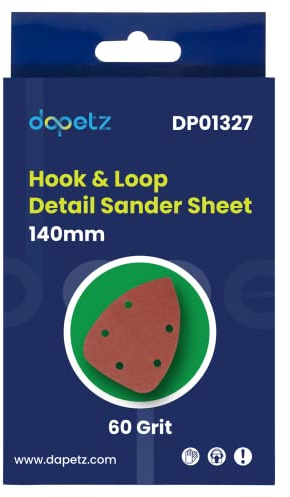 Dapetz ® Mouse Detail Sander Pads - 40 Pieces Sanding Sheets Hook and Loop Assorted 60 Grits Sander Paper - 5-Holes Triangle Sandpaper Fits for Black and Decker Detail Palm Sander