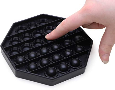 Toyland® Push Bubble Pop Bubble 'Pop It' sensorisches Zappelspielzeug - Wählen Sie zwischen Blau oder Schwarz (SCHWARZES OKTAGON)