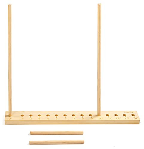 Auihiay 14 Sizes Adjustable Wood Balloon Sizer Ruler - Measurement Tool for Balloon Decorations, Arches, Columns, Rings, Towers (0-14 Inch)