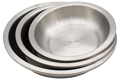 Abcsea 3 Pièces Assiette Plate Inox, Assiettes à Dîner, Assiettes Service de Table, Plat de Service Inox