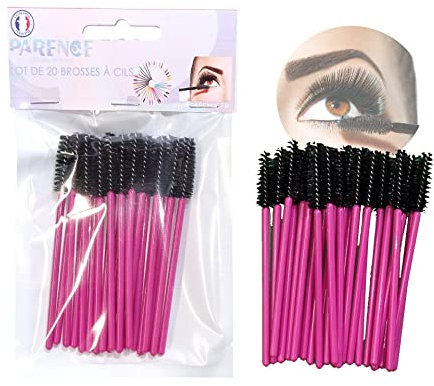 PARENCE - 20 pieces semi-reusable and washable eyelash brushes, made of premium silicone, soft fibre, disposable after 5 use, eyelash brushes, make-up tool, mascara, eyebrow brush, applicator