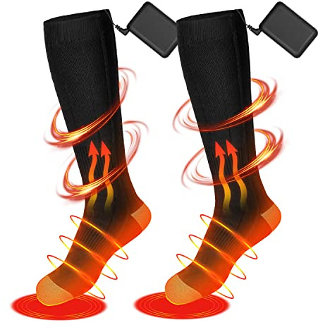 Beheizbare Socken, 4000mAh Beheizte Socken Herren Damen Wiederaufladbare Batterien Elektrische Warme Socken Fußwärmer
