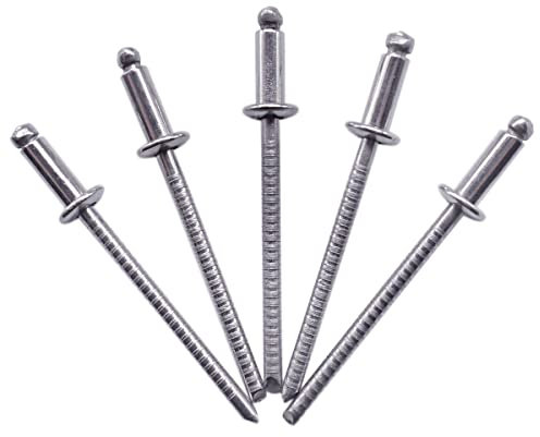 (500 Stück) Edelstahl Blindnieten 3,2 x 6 mm Kuppelkopf Pop Nieten DIN 7337 A2 Niete Nutdorn (500, 3,2 x 6 mm)