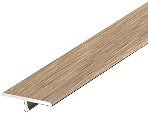 Übergangsprofil Abdeckleisten T Formboden-Übergangsstreifen Mit Holzstruktur, Zierleisten für Türrahmen Aus Metall, Zuschneidbare, Selbstklebende Wohnung ( Color : Brown-2 , Size : 135cm(53.1in) )