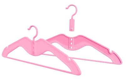 HOMPLEMENT Platzsparender Kleiderbügel – 20 Stück – mit verstellbarem Haken – Kleiderbügel – Made in Italy – Kleiderschrank – Organizer für platzsparenden Schrank – Kleiderbügel (Rosa, 20 Stück)