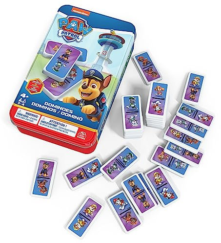 Spin Master Games - PAW Patrol Domino - der Spieleklassiker mit den Fellfreunden, für 2-4 Spieler ab 5 Jahren