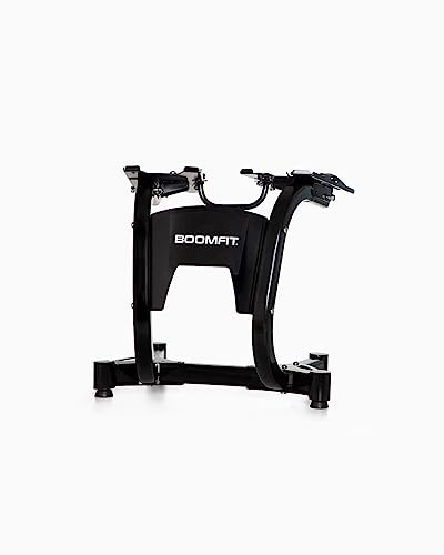 BOOMFIT Soporte de Mancuernas Ajustables | Rack Compacto de Doble Plataforma hasta 200 kg | Acero Resistente para Home Gym y Box | Organiza y Protege tus Mancuernas y Pesas
