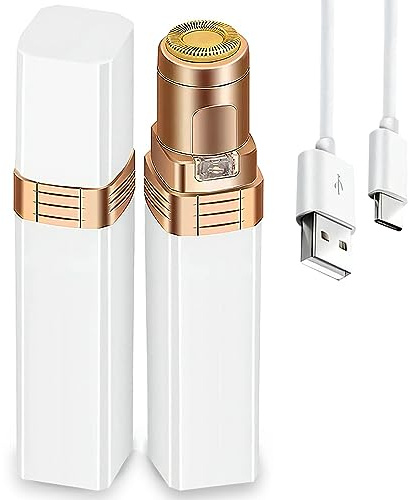 Giazee Gesichtshaarentferner, wiederaufladbar, elektrisch, für Damen, Gesichtshaarentfernung, Körperrasierer, integriertes LED-Licht für Lippen, Kinn, Wangen, Pfirsich