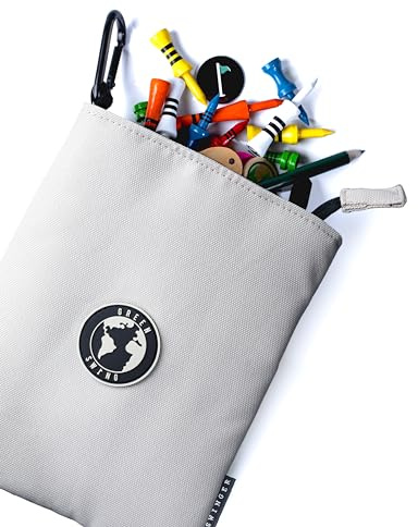 Green Swing Golf-Zubehörtasche | Golftees & Wertsachen Tasche | Zubehör für Golfplätze | Farbauswahl, beige, M, Sportlich