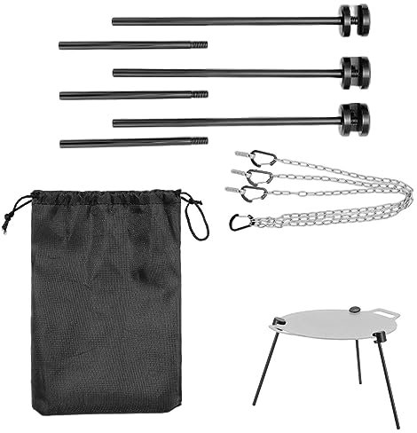 JINGAN Abnehmbarer Camping-Topfständer, tragbarer Stativ-Topfhalter für Camping, offenes Feuer, Kochgeschirr für Wandern, Camping, Rucksackreisen, Picknick, Outdoor-Abenteuer, Grillen