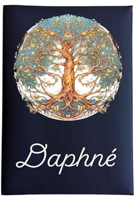 Porte ordonnance motif arbre de vie pour ranger ordonnance, carte vitale, carte mutuelle, rangement dossier médical ref C1011 (Marine)