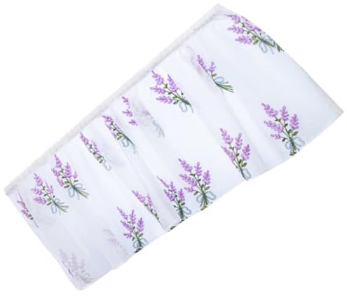 Bestickter Halbvorhang aus Polyester in Violett als Verdunkelungsvorhang