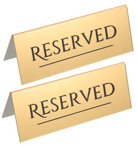 POPETPOP 2stücke Reserviert Tischschild Aus Acryl Elegante Tischreservierung Für Hochzeiten Geburtstagsfeiern Konferenzen Und Restaurants Goldene Farbe Praktische Lösung Für