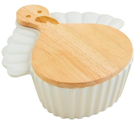 Mud Pie 41860055T Turkey Covered Tidbit Truthahn bedeckter Leckerbissen, DOLOMITE, Weiss/opulenter Garten