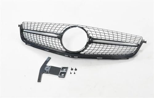Gitter Für Mercedes Für Benz W204 C63 Für AMG 2012-2014 Grill Vorderen Kühlergrill Stoßstange Grille Oberen Grill Haube Mesh Grid Kit Frontgrill(Color:Schwarz)
