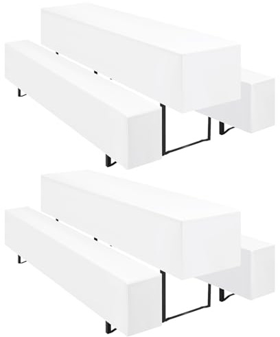 Teruntrue Bierzeltgarnitur Set 3tlg. Hussen für Bierzeltgarnitur 220 x 70cm – 2 Husse Biertisch + 4 Bierbank in Weiß - Biertischhusse Bierbankhusse Biertisch – 220x70cm Weiß