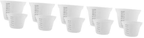 PRETYZOOM 10piezas Tazas Medidoras De Reutilizables Doble Para Cocina y Repostería Resistentes Al y Antideslizantes