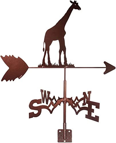 Wetterfahne Giraffen-Wetterfahne, Edelstahl-Windfahne, kreative Dekoration, Wetterfahne für den Außenbereich, Bauernhaus, Garten, Terrasse, Hof, Dach, Ornament, Wetterfahnen, Windrichtungsanzeiger