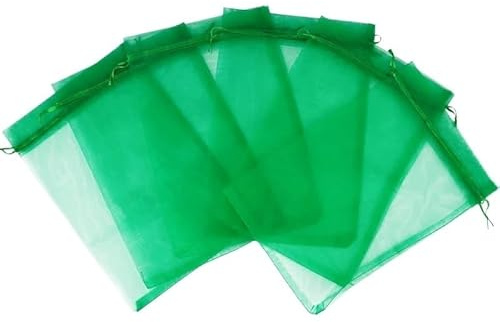 NihaoWXM 100 pièces Sacs de Protection des Fruits Filet antiparasitaire Sacs de Raisin Anti-Oiseau Jardin Filet Maille Raisin Grande Taille Sacs de Culture Sac Protection Fruits(Green,25 x 35CM)