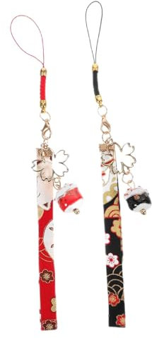 LIFKOME 2stücke Glückskatze Handy-lanyard Mit Glocken Farbige Für Smartphones Abnehmbar Und Langlebig Für Schule Büro Reisen Und Freizeit