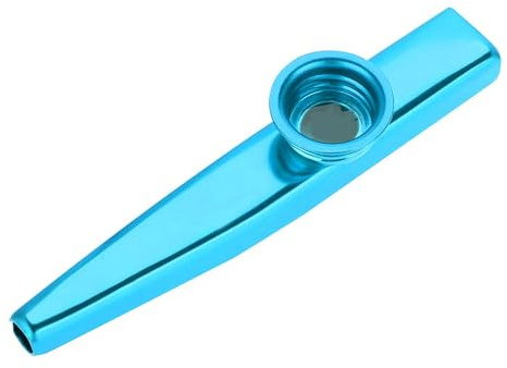 Metall-Kazoo, Tragbare Kazoo-Flöte aus Aluminium, mit Feiner Oberfläche, Schlanker Kante, Musikinstrument für Kinder und Freunde (BLUE)