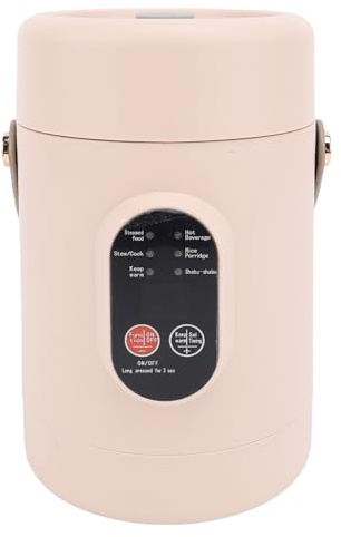 Mini-Elektro-Kochtopf, 500 W, Tragbarer Schmortopf für Reis, Eiernudeln, Brei, Elektroherd mit Sichtdeckel, Warmhaltefunktion, für Zuhause, Reisen, Camping, Büro (EU)
