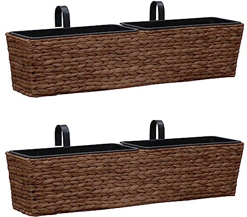 Somanki Pflanzkübel 2 STK Pflanzkasten, Pflanzgefäße Für Draussen, Blumenkübel, Blumenkasten, Outdoor, Wasserhyazinthe Braun
