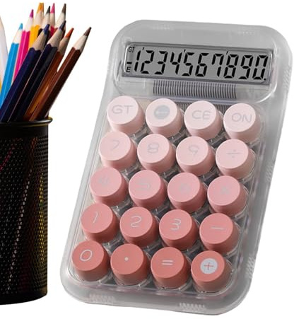 Calculadora de Colores - Calculadora mecánica, mecánica Antideslizante | Calculadora de Escritorio con Teclado mecánico de gradiente Transparente con, computadora financiera de Alta