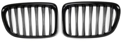 Kühlergrill für die Vordere Stoßstange des Autos, Kompatibel für BMW X1 E84 2012-2016, Kühlergrillabdeckung aus Netzgewebe für die Stoßstange,Gloss Black