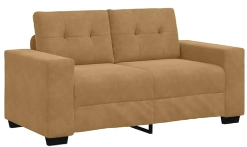 vidaXL | Zweisitzer-Sofa | mit Kissen Braun Samt