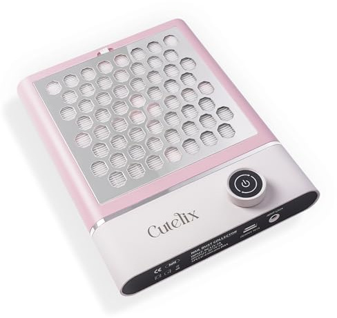 Cutelix Pro Nagelstaubabsauger | 36mm Ultraflaches Tragbares Design & 4-Lüfter Leisesystem | Magnetische abnehmbare Abdeckung, Einstellbarer Luftstrom + USB-Aufladung für Salon/Heimanwendung