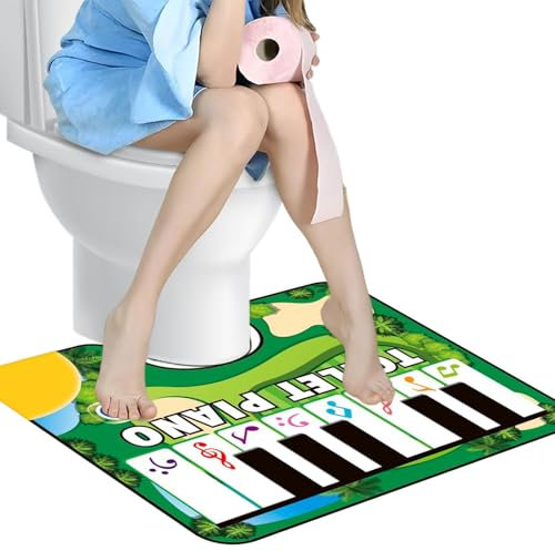 Sghtil Töpfchen Klavier Musical Matte, Klavier -Keyboard -Toilettenmatte | Interaktiver Badboden Teppich,Lustige Zehenklopfung musikalischer Keyboard-Toiletten-Töpfchen-Klaviermatte mit automatischem
