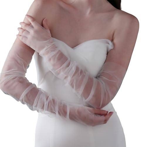 Bridal Sheer Glove Arm Für Braut Falsches Ärmel Tulle Handschuh Für Spielkostüm Frauen Hochzeitskleid Ärmel