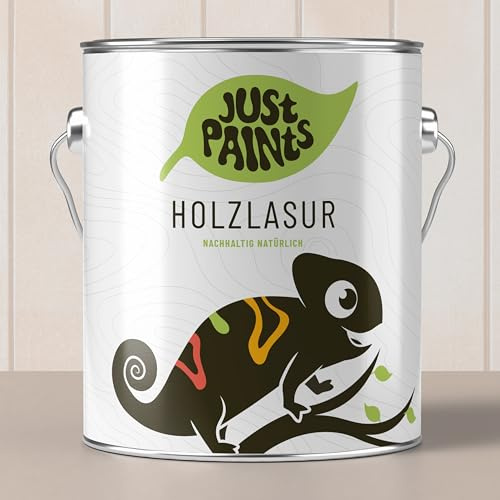 JUST PAINTS - ECO Holzlasur für Außen auf Wasserbasis | Nachhaltig natürlich - made in Germany (Kalkweiß, 2,5 Liter)