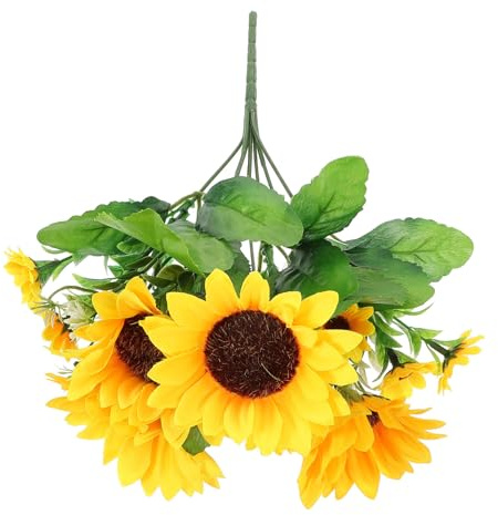 STOBAZA Girasoli Finti Fiori Di Girasole Artificiali Con Stelo Decorazioni Per Casa Bouquet Di Fiori Finti Piccoli