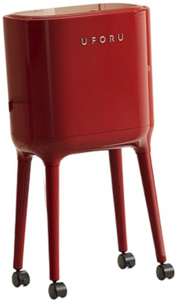 SiaBiced Poubelle Pression Corbeille à Papiers Large Capacité Roues Universelles Fermeture Pratique Seau Intérieur Adaptée Pièces de Vie Espace Collectif, Rouge