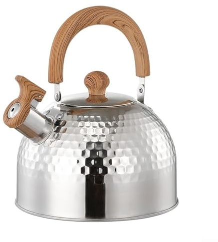 Bouilloire sifflante en acier inoxydable pour le camping, cafetière pour cuisinière 2 L, 3 L, 4 L (3000 ml)