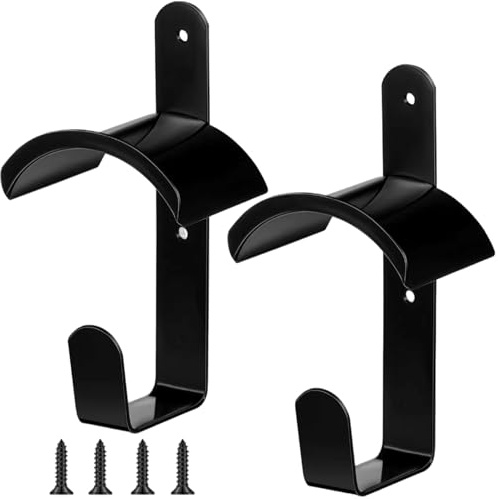Rwigeboo 2 Stück Zaumzeug-Haken, Wandhalterung, schwarzes Metall-Sattelgestell mit Haken und Schrauben, Halterung für Pferdestall, Sattelkammer, Stall, Aufbewahrungszubehör, Pferdezaumzeug