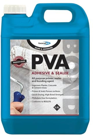 Bond It PVA Bond Adhesive & Sealer – White, 2.5L | All-Purpose Primer – Sealer & Bonding Agent for Plaster – Cement – Concrete – Timber & Porous Surfaces | Quick Drying – High Strength – Interior Use
