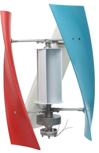 Turbina eolica verticale, set generatore di turbina eolica, generatore eolico verticale con girandola ausiliaria a tre livelli di colore (con ruote ausiliari) verticale turbina eolica 12 V, potenza