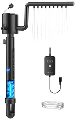 OMECO 5-in-1 Aquarium Innenfilter 800L/H UVC Klärer Aquarium filter für 60L-300L Aquarien mit 6W U-V-Sterilisator und timer,aquarium pumpe mit Belüftung und Regendusche