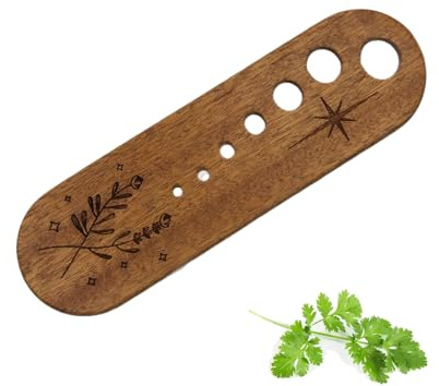 Strumento per spogliarellista in legno per erbe aromatiche da cucina, gadget regalo per chef cuochi uomini, strumento spogliarellista per erbe in ceramica Separatore di foglie di verdura divertente