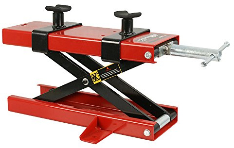 Smartxchoices Motorcycle Jack Lift Stand 1100 lbs Scissor Lift Jack ATV Motorcycle Dirt Bike Scooter Crank Stand Street Bikes Cruisers Touring Motorcycles (Red/Black)