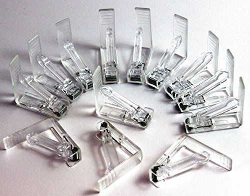 K&B Vertrieb Tischtuchklammern 25 Stück Kunststoff transparent Tischklammer Tischdeckenklammer 372