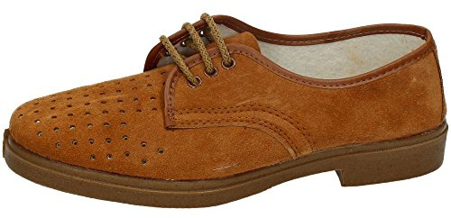CANOS 057 Zapatos de Trabajo con Agujeros para Caballero Modelo 057 - Ideales para el Verano Hombre Calzado Trabajo Tostado 43