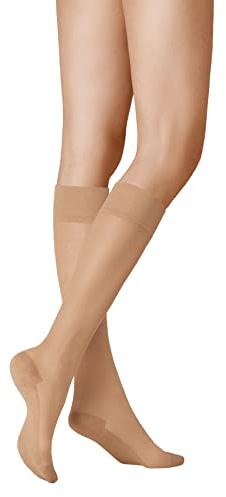 KUNERT Damen Kniestrümpfe Cotton Sole 20 transparent 20 Den