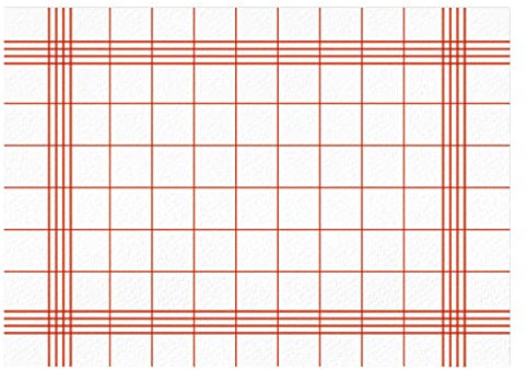 100 Sets de table optique air de campagne rouge blanc | DIN A3 recctangle I Sous-mains napperon papier, modern usage unique |dv_328