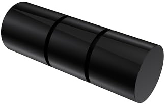 INTERDECO Gardinenstangen Endstücke Rillenzylinder, aus Metall, Schwarz, für Vorhangstangen 20 mm und Innenlaufstangen, Typ 1120138, 2 Stück