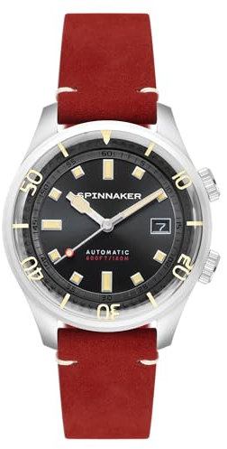 Spinnaker Herren 42mm Bradner Automatik Ink Black 3-Zeiger-Uhr mit Echtlederarmband SP-5062-01