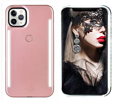 GSRYPC Front and Back Selfie Light up Case Compatible with iPhone 13 pro max,Rechargeable high Brightness Luminous LED Flash Lighting Selfie Light Best for Live Stream/Makeup/TIK Tok/Video